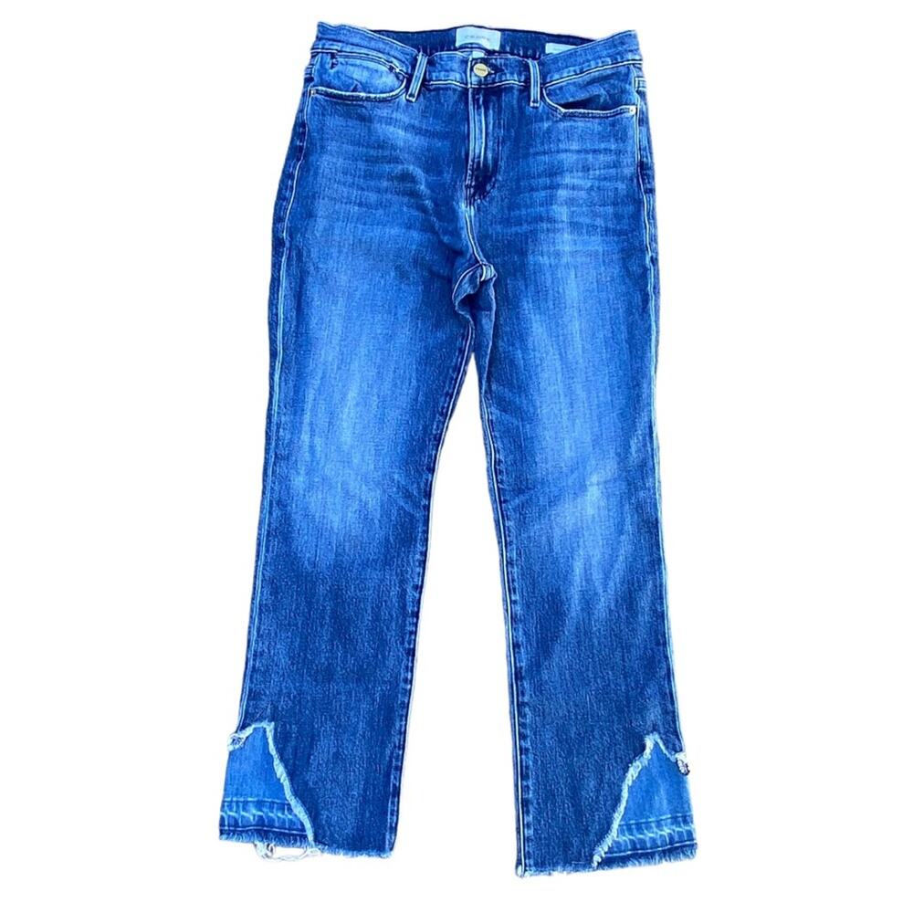 Frame Denim Le High Straight Released Hem Jeans Carl Wash Women’s Size 29 - Picture 3 of 12